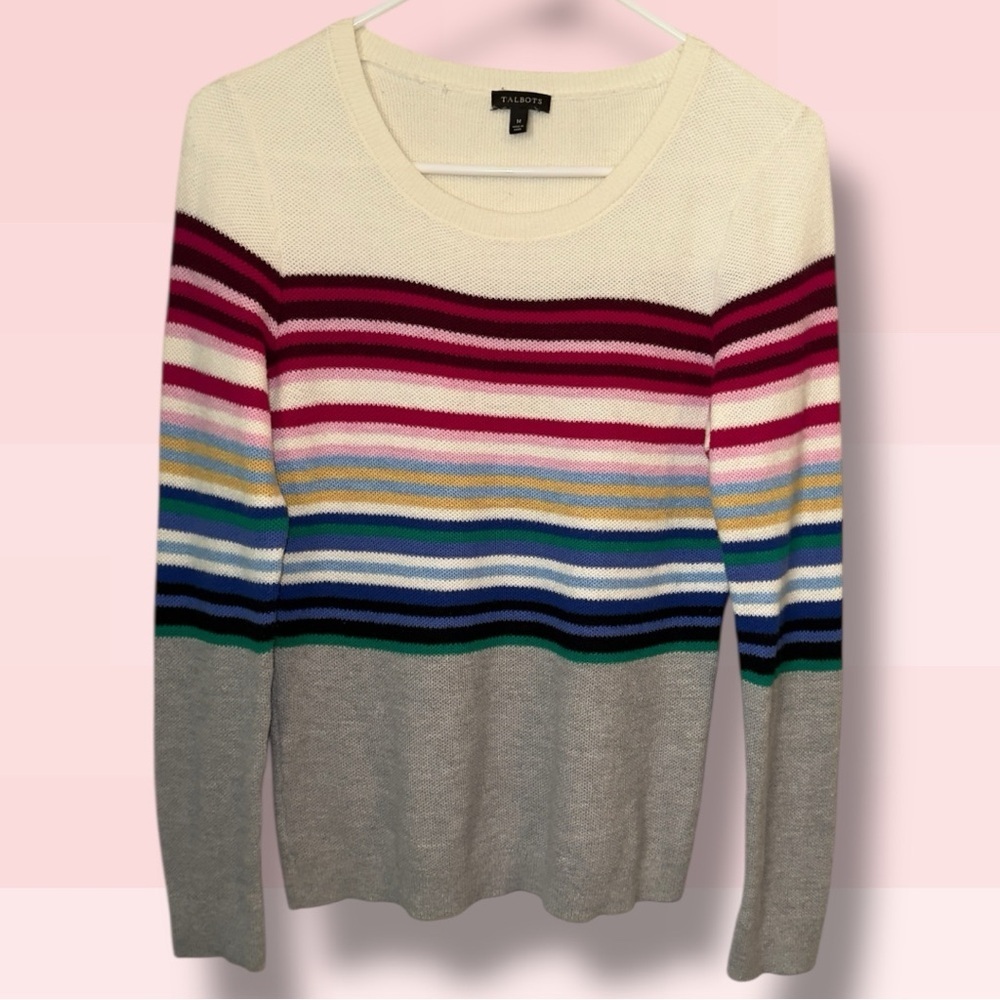 🌺Talbots Crew Neck Stripped Sweater - Multicolor